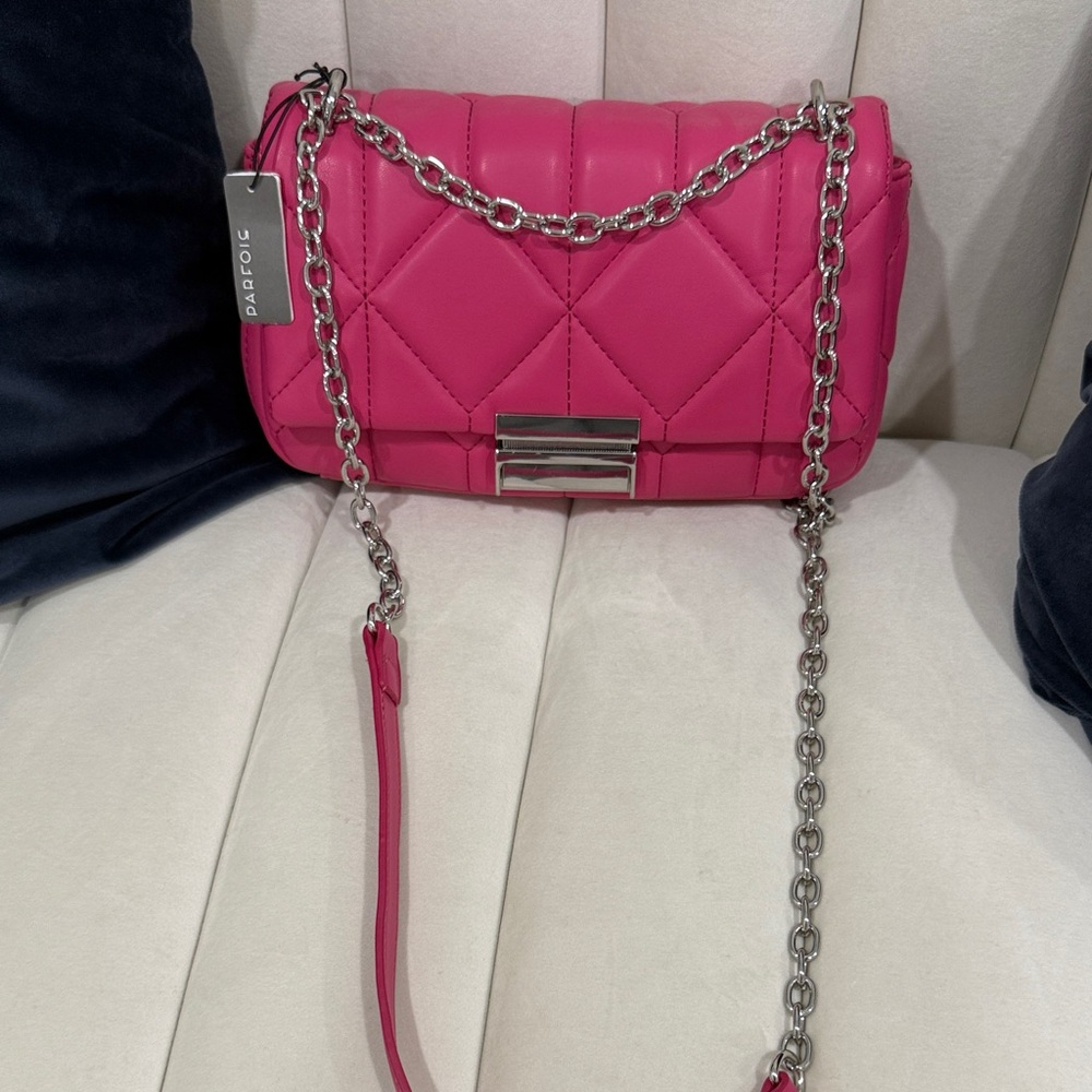 Dafoci Fuchsia Quilted Crossbody Bag